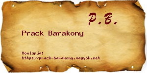 Prack Barakony névjegykártya